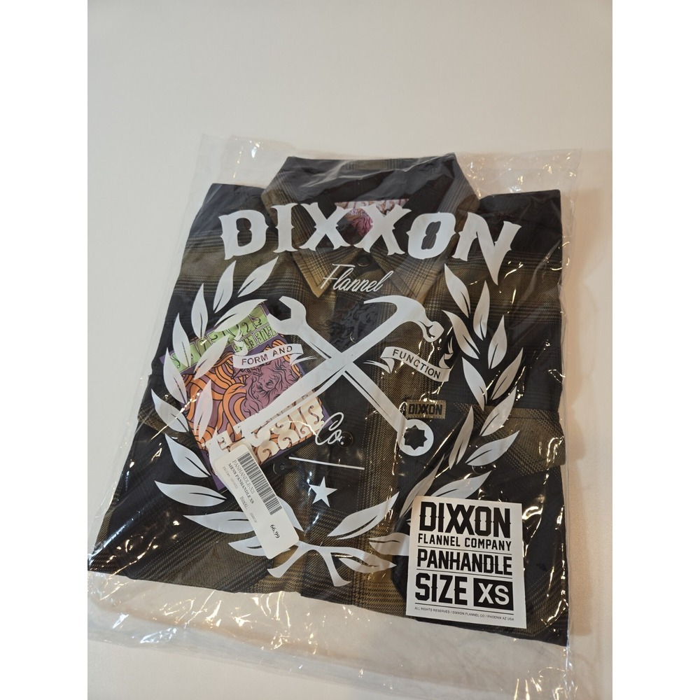 Dixxon Flannel Co The Panhandle Men's Extra Small Green Plaid Pearl Snap NWT